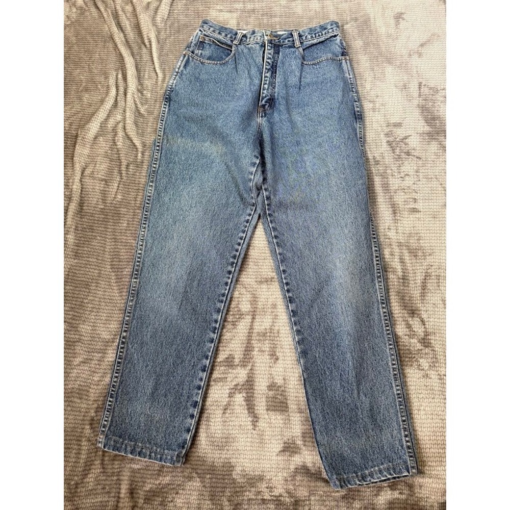 Bill Blass Vintage High Waisted Mom Jeans Medium Wash Tapered Womens 12L 28x29